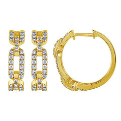 Morris & David's 14K Yellow Gold Diamond Link Hoops