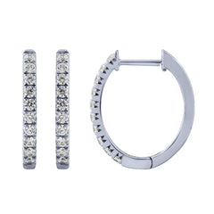 Morris & David's 14K White Gold 0.5-carat Diamond Oval Hoops