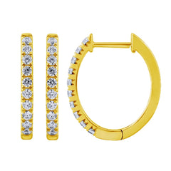 Morris & David's 14K Yellow Gold 0.5-carat Diamond Oval Hoops