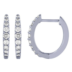 Morris & David's 14K White Gold 0.5-carat Diamond Oval Hoops