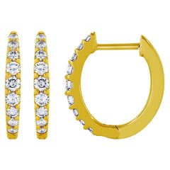 Morris & David's 14K Yellow Gold 0.5-carat Diamond Oval Hoops