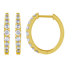 Morris & David's 14K Yellow Gold 0.75-carat Diamond Oval Hoops
