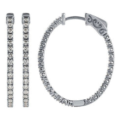 Morris & David's 14K White Gold 1-carat Diamond Inside-out Oval Hoops