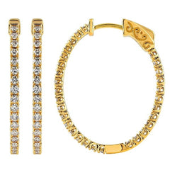 Morris & David's 14K Yellow Gold 1-carat Diamond Inside-out Oval Hoops
