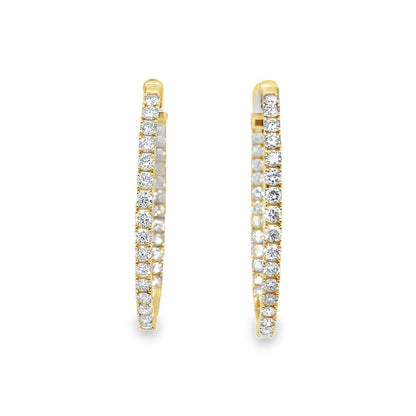 Morris & David’s 14K Yellow Gold 3-carat Diamond Inside-out Hoops