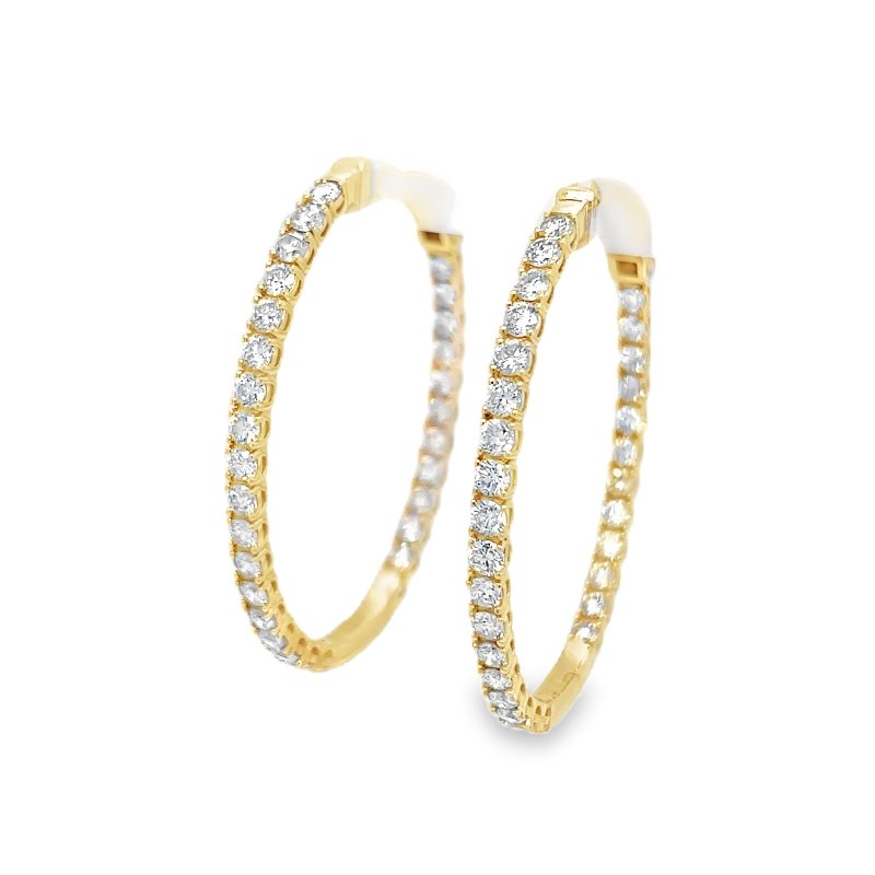Morris & David’s 14K Yellow Gold 3-carat Diamond Inside-out Hoops