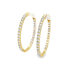 Morris & David’s 14K Yellow Gold 3-carat Diamond Inside-out Hoops