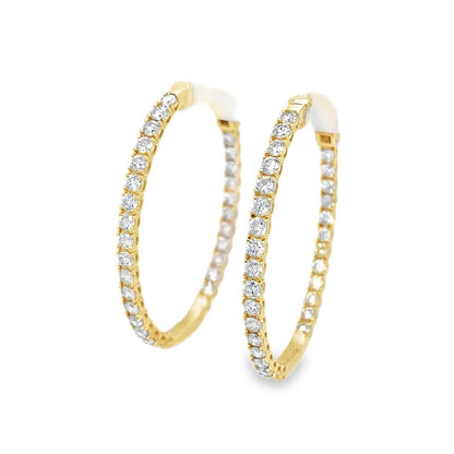 Morris & David’s 14K Yellow Gold 3-carat Diamond Inside-out Hoops