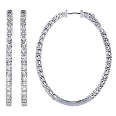 Morris & David’s 14K White Gold 5-carat Diamond Inside-out Oval Hoops