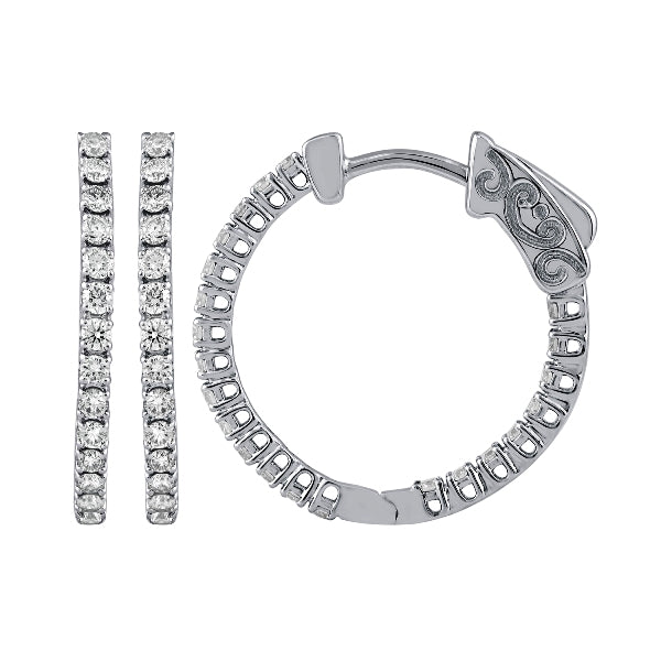 Morris & David's 14K White Gold 0.5-carat Diamond Inside-out Hoops