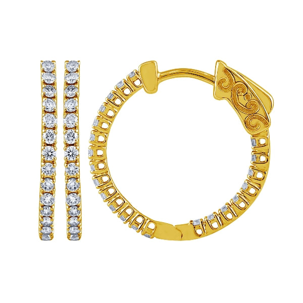 Morris & David's 14K Yellow Gold 0.5-carat Diamond Inside-out Hoops
