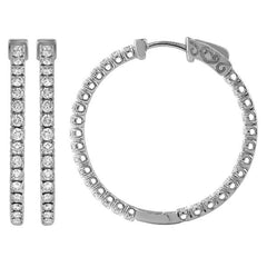 Morris & David's 14K White Gold 1.5-carat Diamond Inside-out Hoops