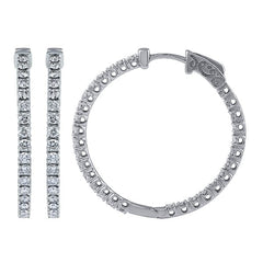 Morris & David's 14K White Gold 1-carat Diamond Inside-out Hoops
