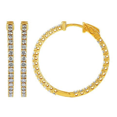 Morris & David's 14K Yellow Gold 1-carat Diamond Inside-out Hoops