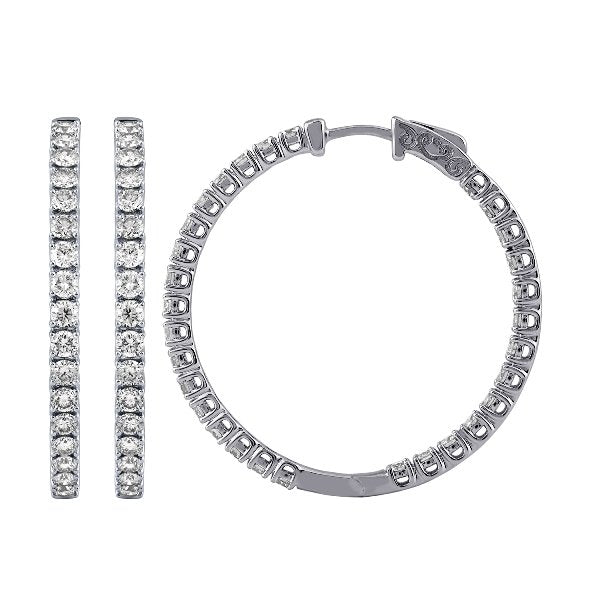 Morris & David's 14K White Gold 3-carat Diamond Inside-out Hoops