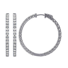 Morris & David's 14K White Gold 3-carat Diamond Inside-out Hoops