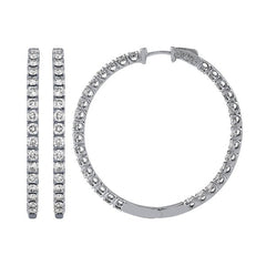 Morris & David's 14K White Gold 5-carat Diamond Inside-out Hoops