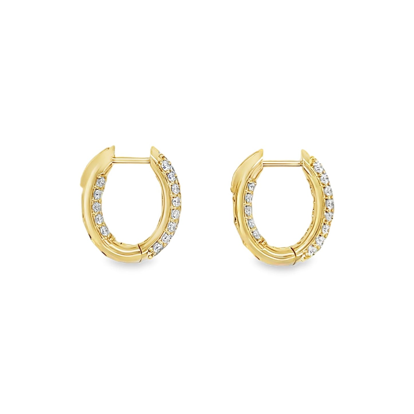 Jai's 18K Yellow Gold Pave Diamond Hoops