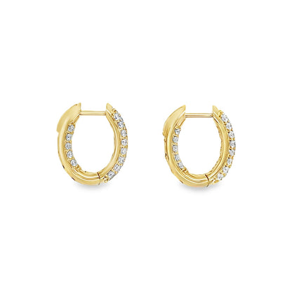 Jai's 18K Yellow Gold Pave Diamond Hoops