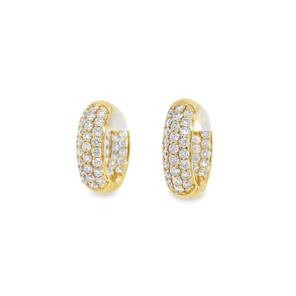 Jai's 18K Yellow Gold Pave Diamond Hoops