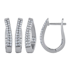 Morris & David's 14K White Gold 0.25-carat Diamond Oval Hoops