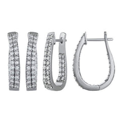 Morris & David's 14K White Gold 1.5-carat Diamond Oval Hoops