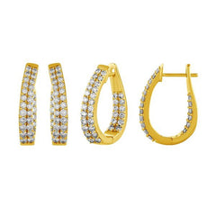 Morris & David's 14K Yellow Gold 2-carat Diamond Oval Hoops