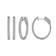 Morris & David's 14K White Gold 1-carat Diamond Oval Hoops