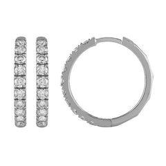 Morris & David's 14K White Gold 1-carat Diamond Hoops