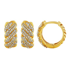 Morris & David's 14K Yellow Gold 0.5-carat Diamond Huggies