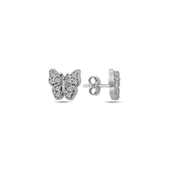Jai's 14K White Gold Diamond Butterfly Studs