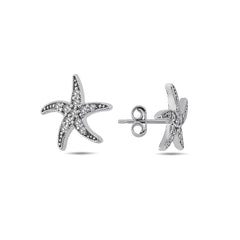 Jai's 14K White Gold Diamond Starfish Studs