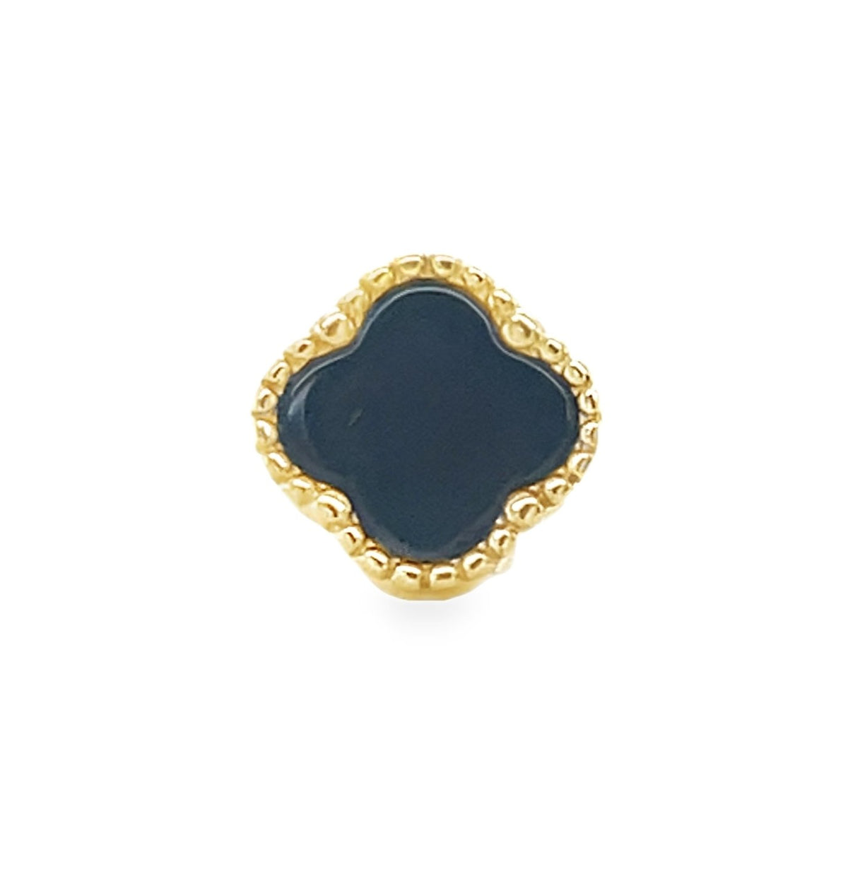 Jai's 14K Yellow Gold Black Onyx Clover Studs
