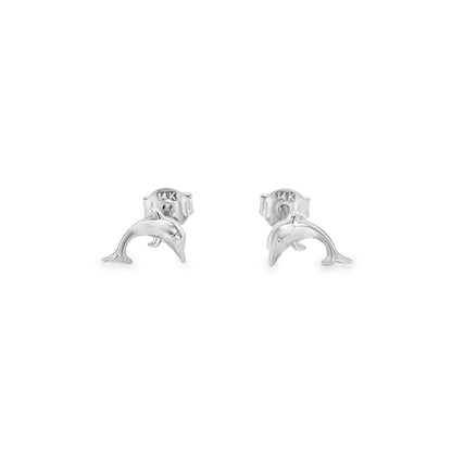 Jai's 14K White Gold Dolphin Studs