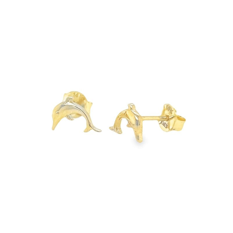 Jai's 14K Yellow Gold Dolphin Studs