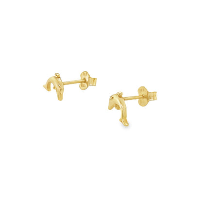 Jai's 14K Yellow Gold Dolphin Studs