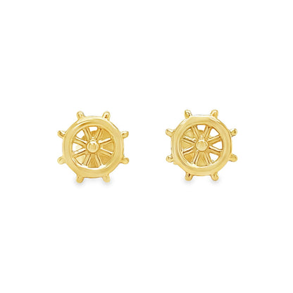Jai's 14K Yellow Gold Ship Wheel Studs