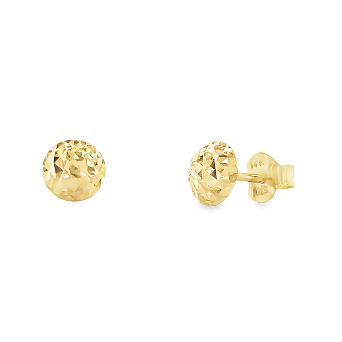 Jai's 14K Yellow Gold Diamond-cut Sphere Studs