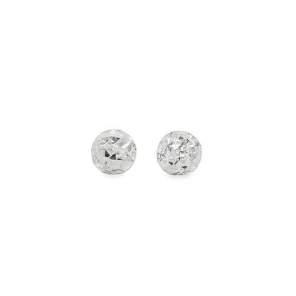 Jai's 14K White Gold Diamond-cut Sphere Studs