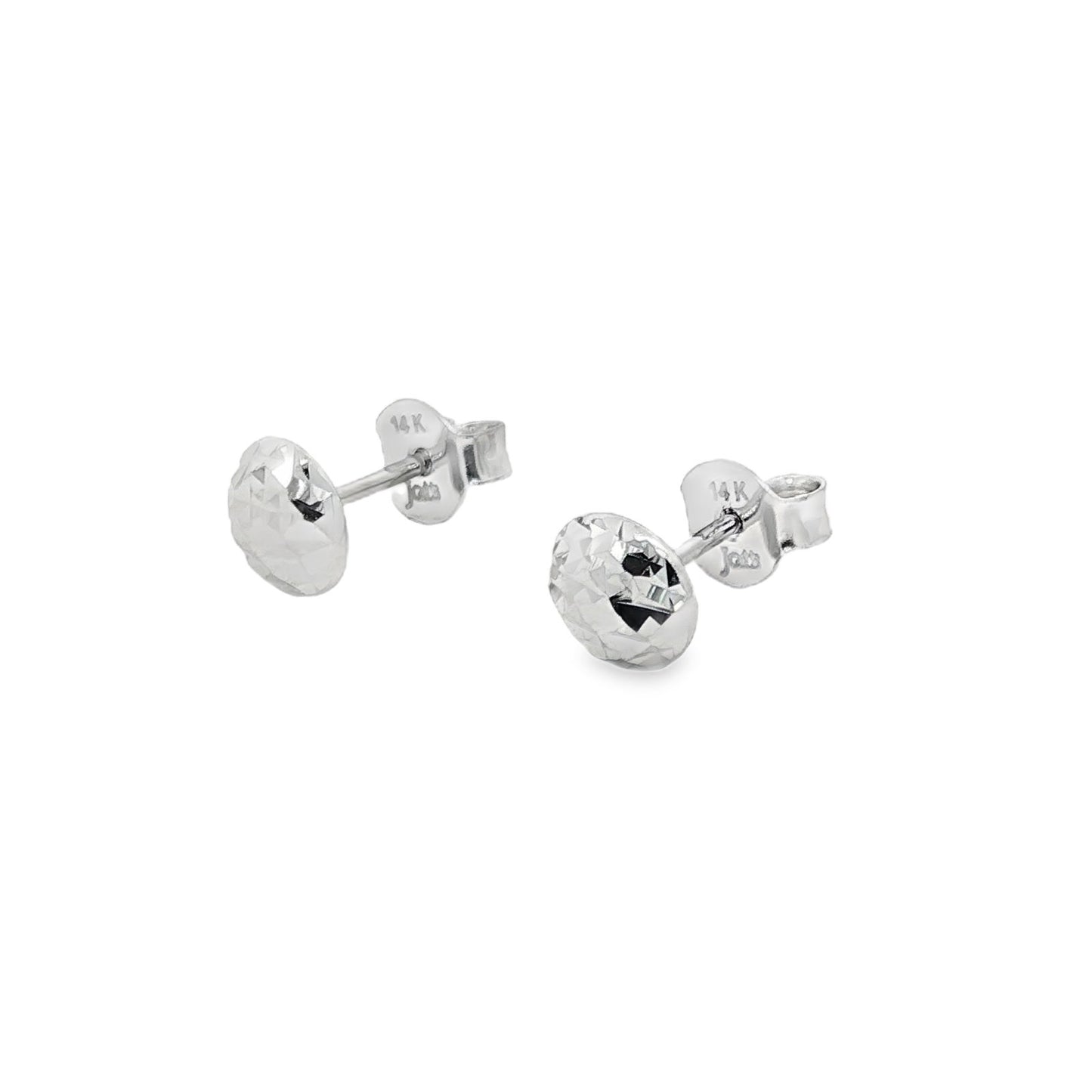 Jai's 14K White Gold Diamond-cut Sphere Studs