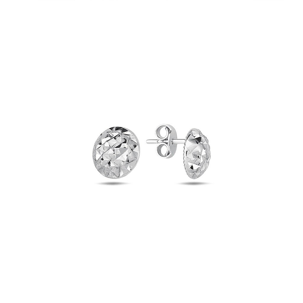 Jai's 14K White Gold Diamond-cut Sphere Studs