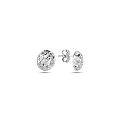 Jai's 14K White Gold Diamond-cut Sphere Studs