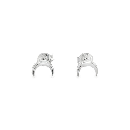Jai's 14K White Gold Crescent Moon Studs