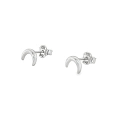 Jai's 14K White Gold Crescent Moon Studs