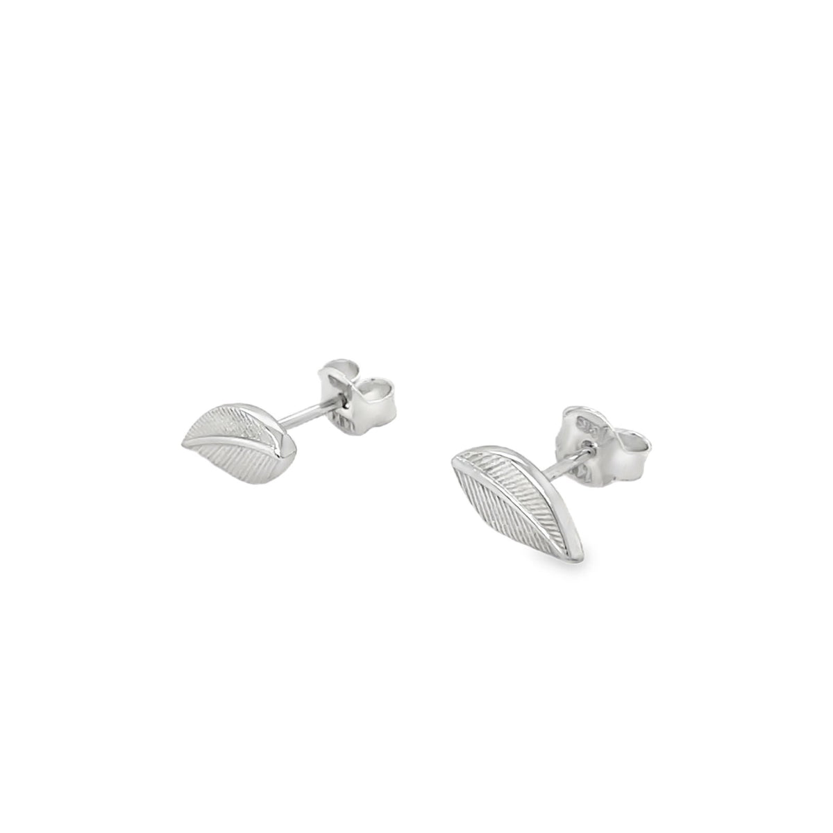 Jai's 14K White Gold Leaf Studs