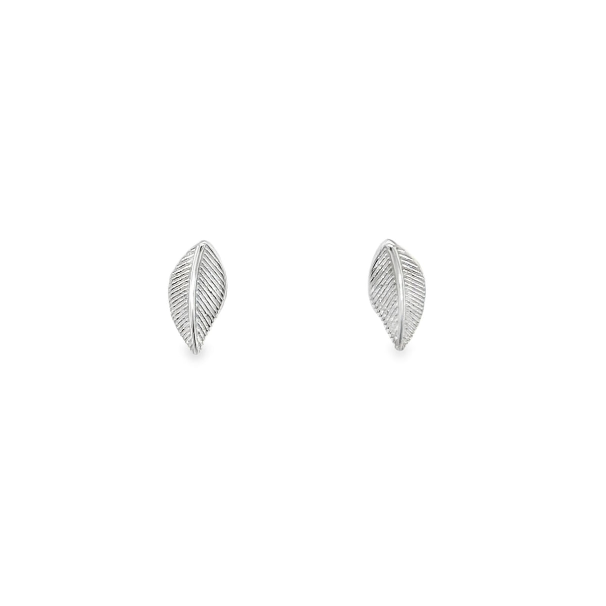 Jai's 14K White Gold Leaf Studs