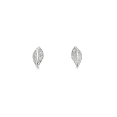 Jai's 14K White Gold Leaf Studs
