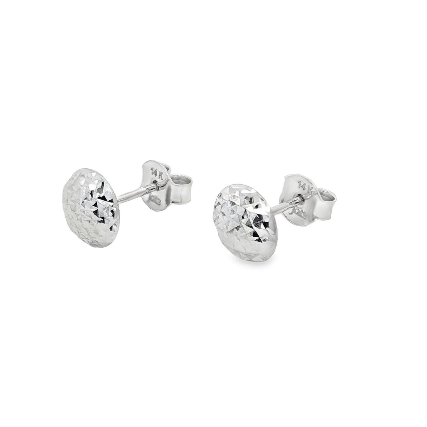 Jai's 14K White Gold Diamond-cut Sphere Studs