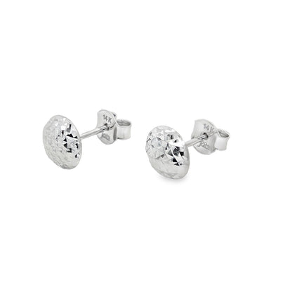 Jai's 14K White Gold Diamond-cut Sphere Studs