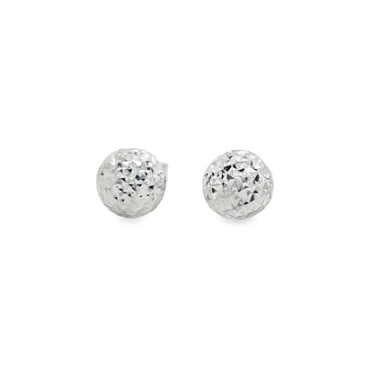 Jai's 14K White Gold Diamond-cut Sphere Studs